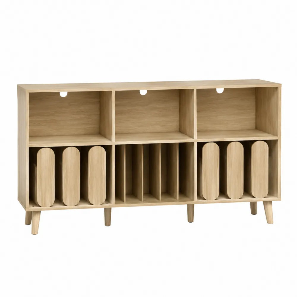 Estantería de madera MDF con acabado en roble claro