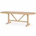 Mesa de comedor ovalada de madera de roble