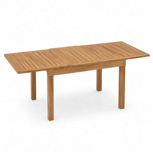 Mesa extensible de teca para exterior 180-240x90x75 cm