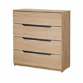 Cajonera de MDF con efecto roble y 4 cajones de 80x90x40 cm