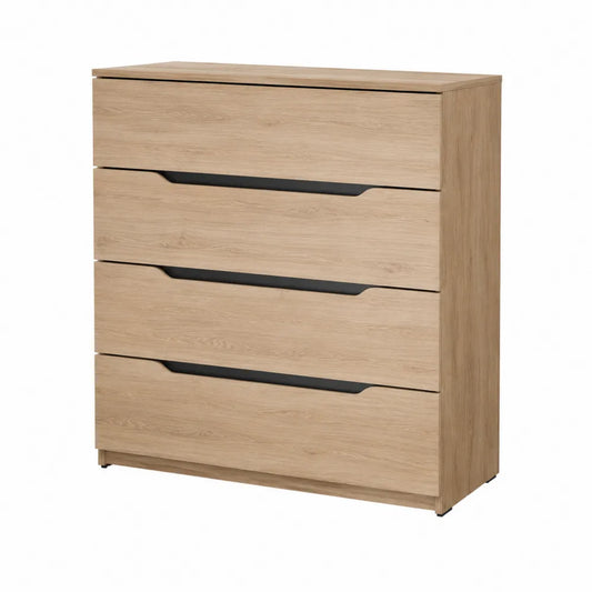 Cajonera de MDF con efecto roble y 4 cajones de 80x90x40 cm