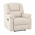 Sillón reclinable de tela poliéster y espuma beige