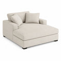 Sofá Chaise Longue de Tela Beige con Cojines Desmontables