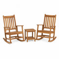 Conjunto de mecedoras y mesa de madera de acacia para exteriores