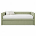 Cama Nido Individual de Terciopelo Verde Menta con Colchón 200x90 cm