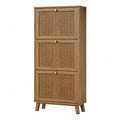 Gabinete zapatero de madera con 3 puertas abatibles