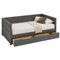 Cama de día con cajón de almacenamiento de madera gris