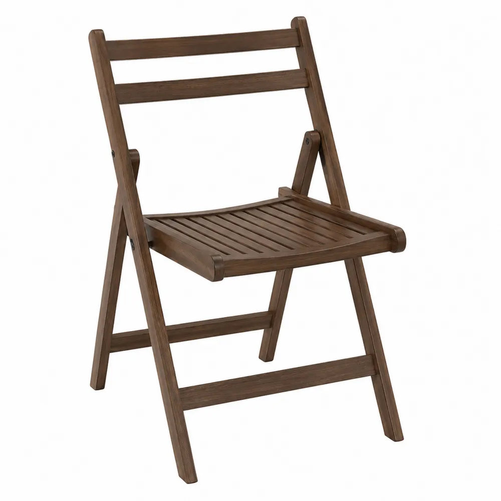 Silla plegable de madera de acacia marrón 80x50x45 cm
