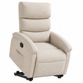 Sillón reclinable elevador de tela beige