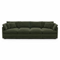 Sofá modular de pana verde oscuro 4 plazas con cojines