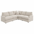 Sofá de Esquina de Pana Beige con Cojines 270x270x90cm