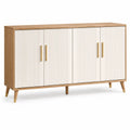 Aparador de madera y MDF con puertas blancas 120x40x80 cm