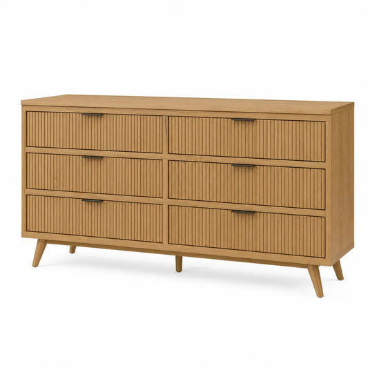Cajonera de Madera Roble con 6 Cajones