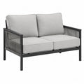 Sofá de 2 plazas de aluminio y cuerda gris