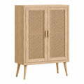 Aparador de madera con puertas de ratán