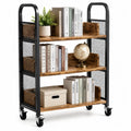 Estantería de metal y madera con ruedas de 3 niveles 80x40x90cm