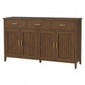 Aparador de Madera de Pino con Tiradores de Metal 150x40x85cm