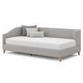 Cama nido de tela gris claro con colchón de espuma 200x100 cm