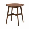 Mesa redonda de madera maciza marrón