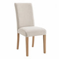 Silla de comedor de madera tapizada en poliéster beige