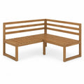 Banco de esquina de madera de acacia para exterior