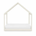 Cama infantil en forma de casa de acero blanco 90x200 cm