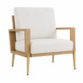 Sillón de Roble y Metal con Tapizado en Blanco