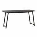 Mesa de comedor negra de madera y metal 180x90x75 cm