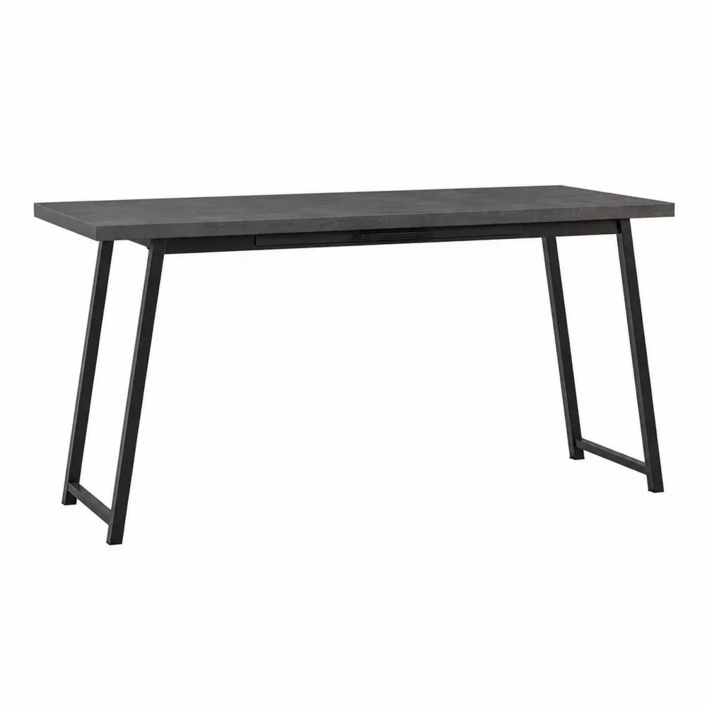 Mesa de comedor negra de madera y metal 180x90x75 cm