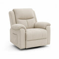 Sillón reclinable de poliéster beige con mecanismo giratorio